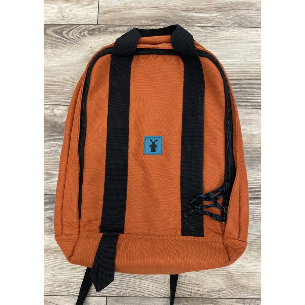 Dutch Bros Coffee Orange Backpack Logo Travel School Laptop Bag Black Straps